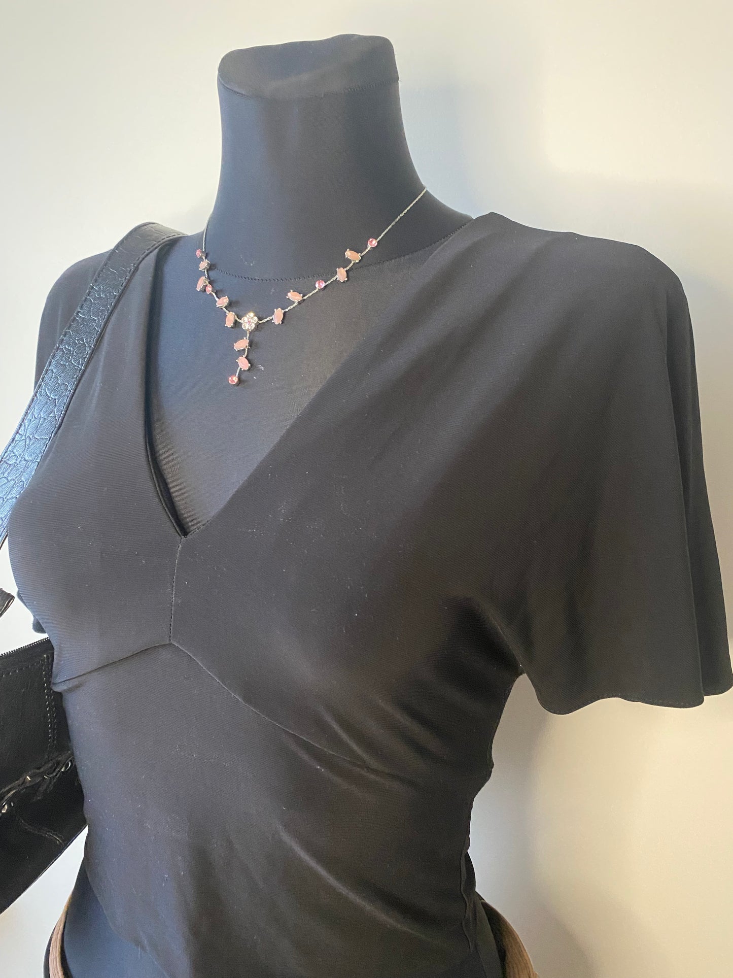 Black designer cropped top