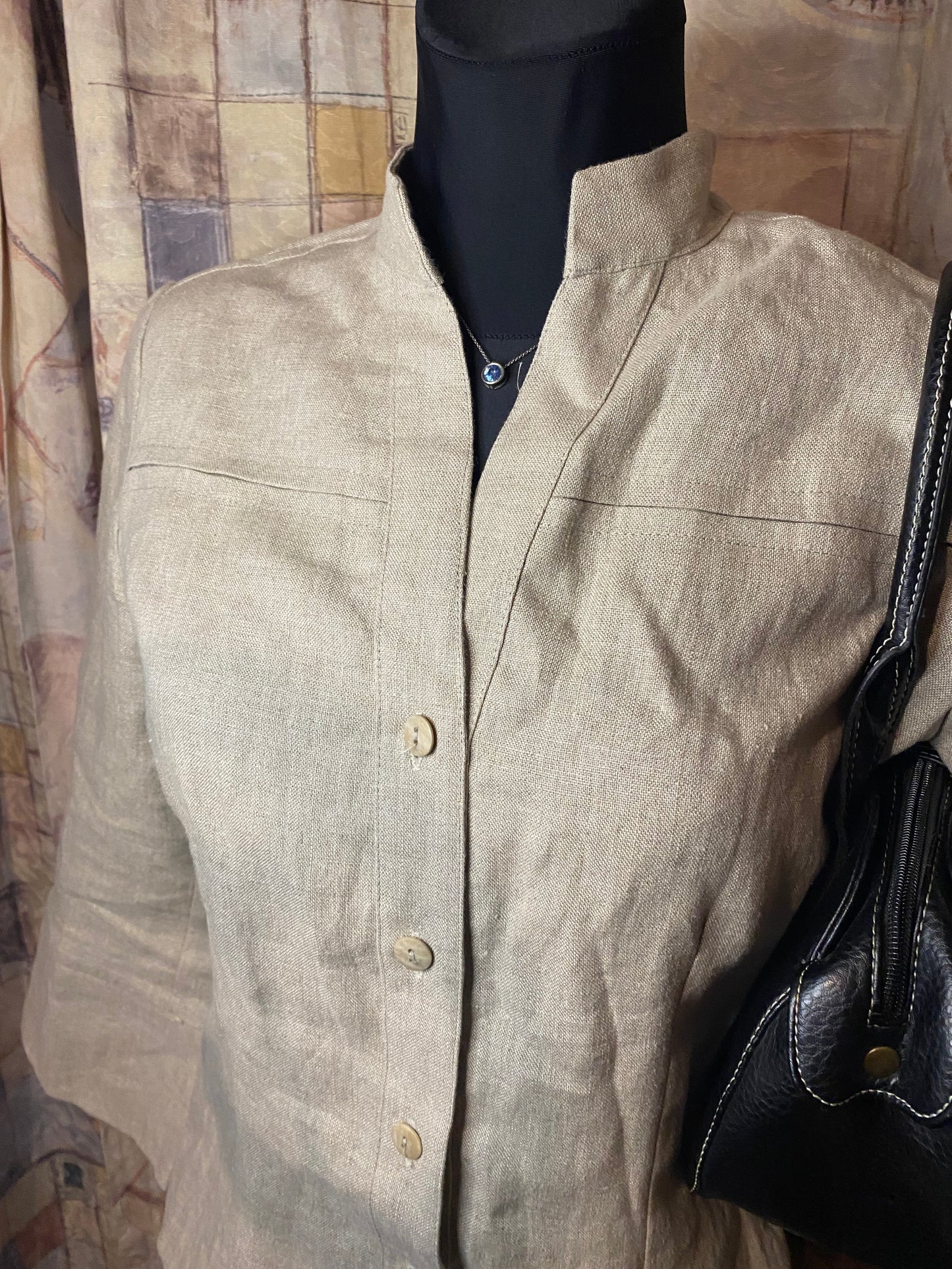 Vintage linen button-up blouse