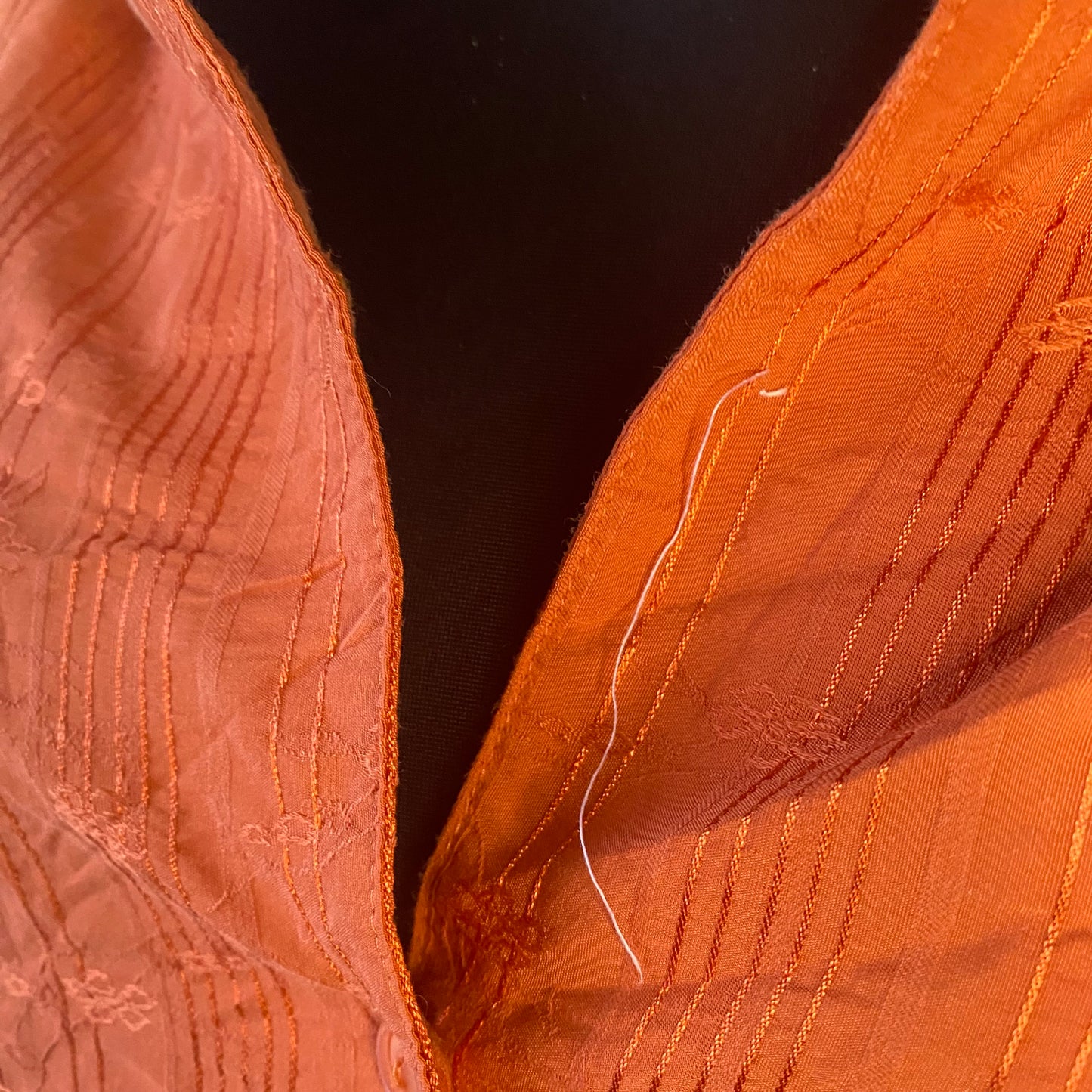 60s style vintage button-up orange blouse