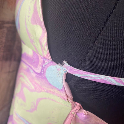 Zara open back colourful mini dress