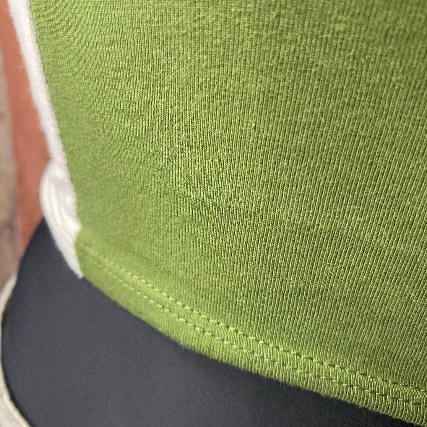 One-shoulder olive green top