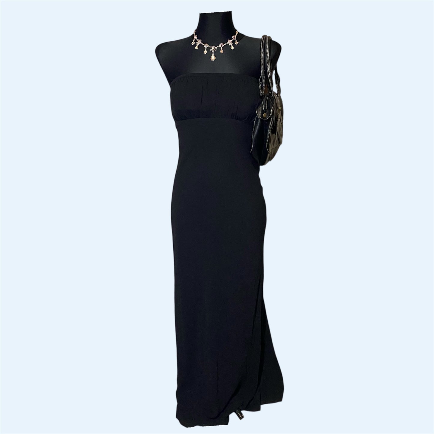 Vintage designer strapless maxi dress