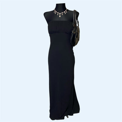 Vintage designer strapless maxi dress
