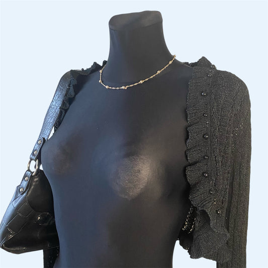 Black knit bolero with details