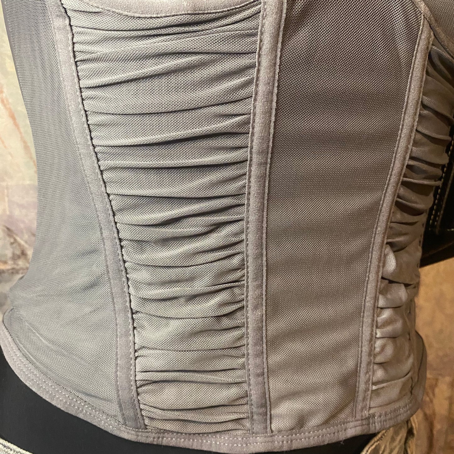 Grey lingerie corset top