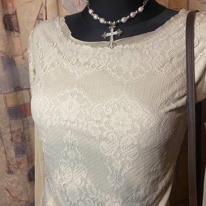 Vintage beige lace top
