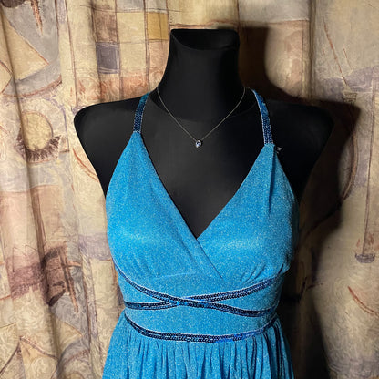 Vintage sparkly blue mini dress