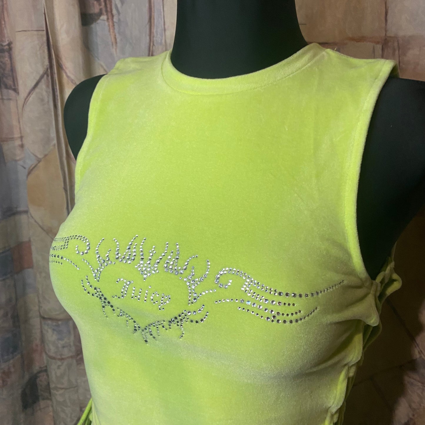 Juicy Couture neon bedazzled tank top