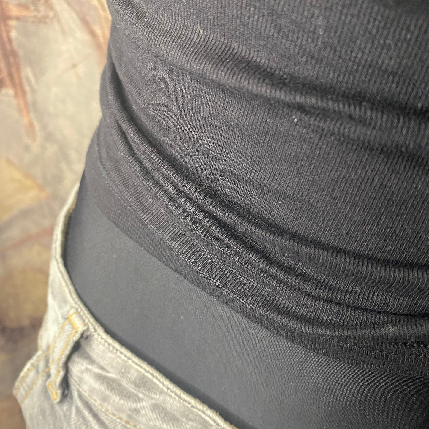 Simple black scrunched top