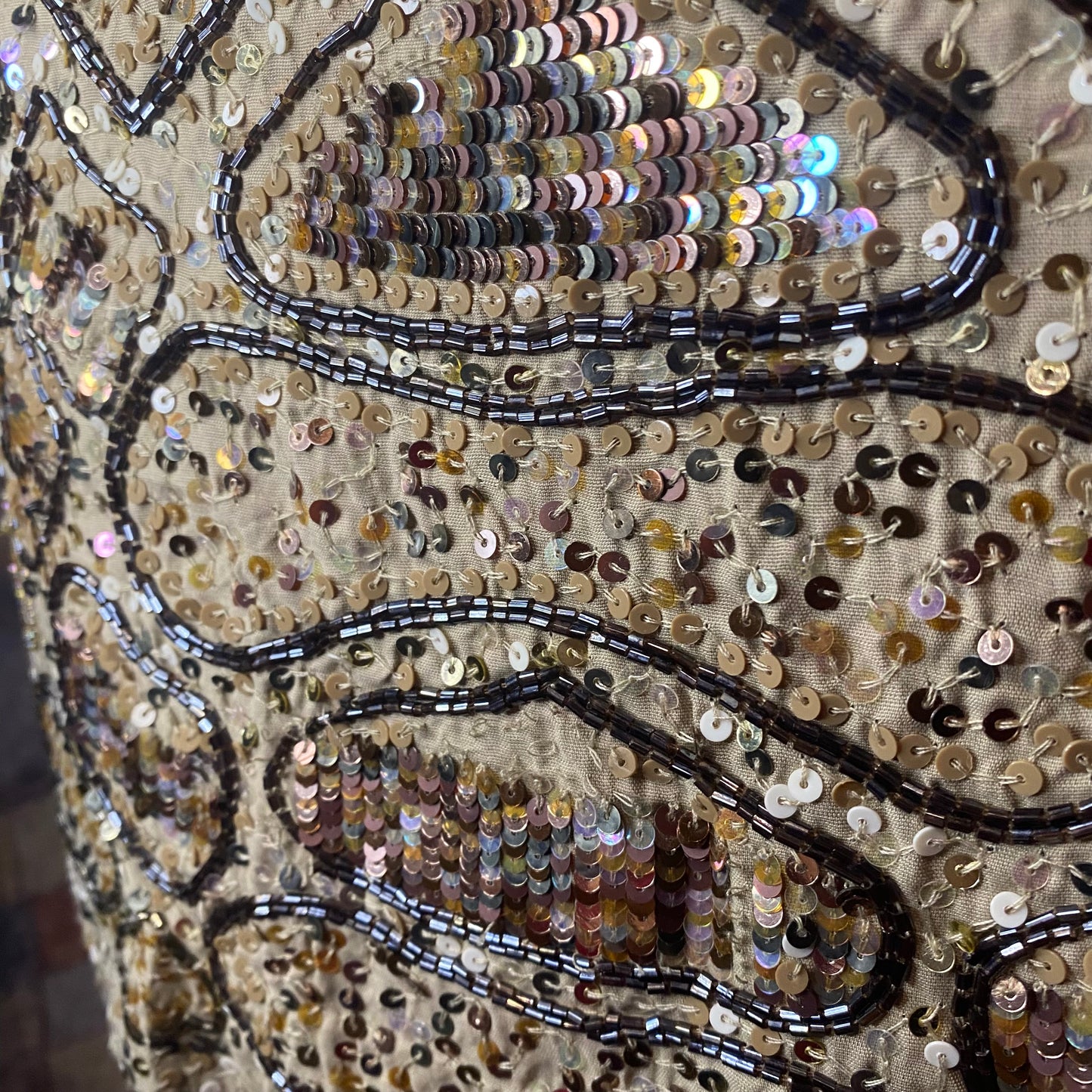 Italian brown sequin mini skirt