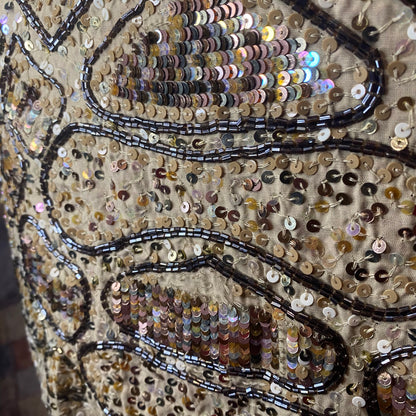 Italian brown sequin mini skirt