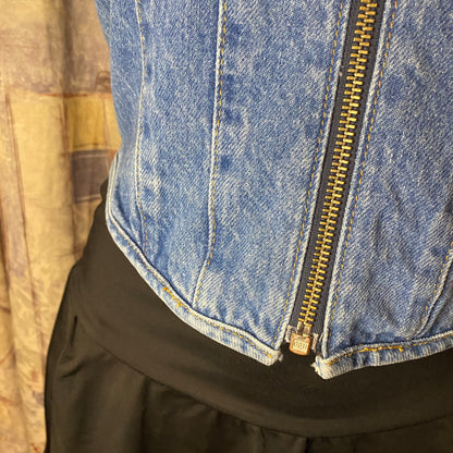 Jean zip-up top