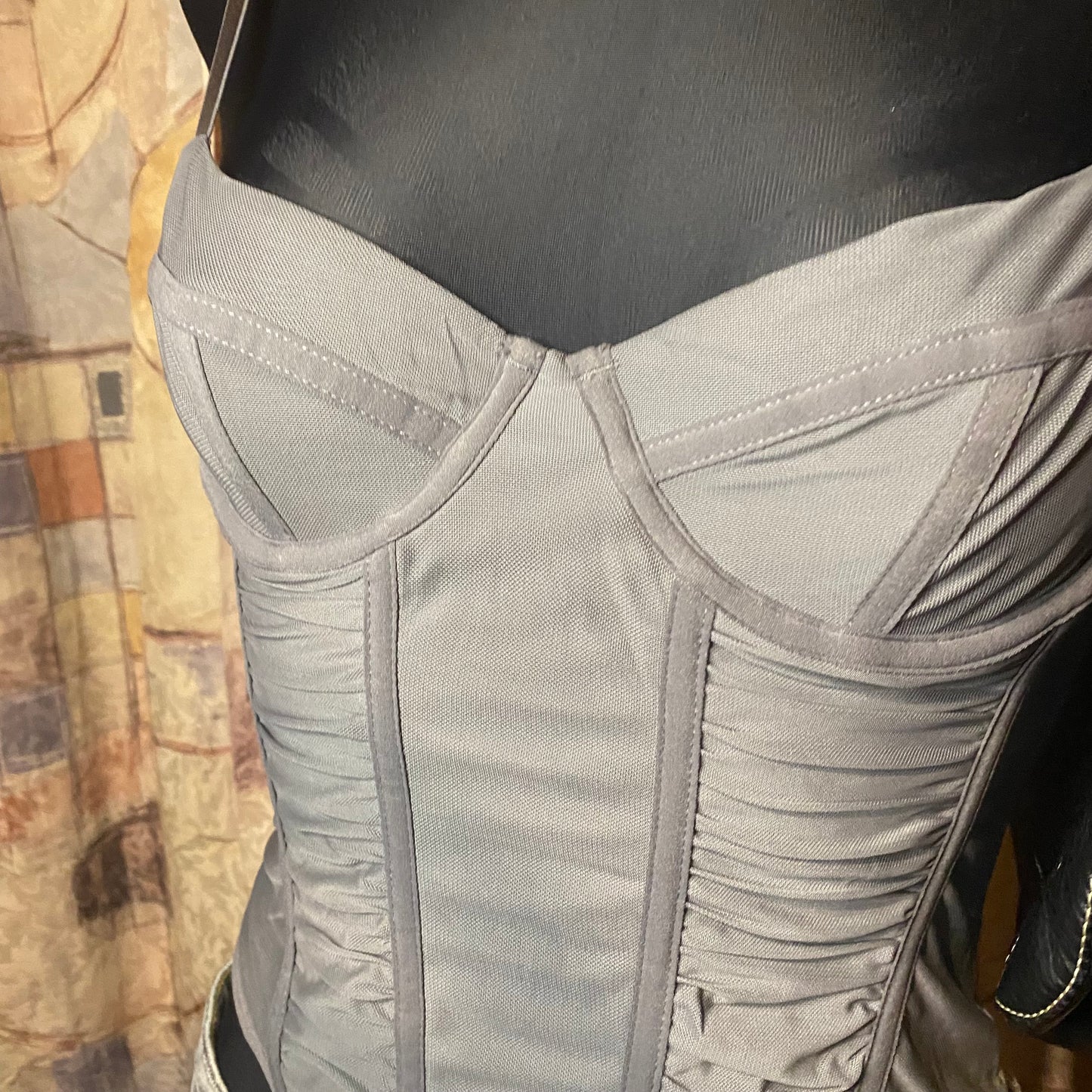 Grey lingerie corset top