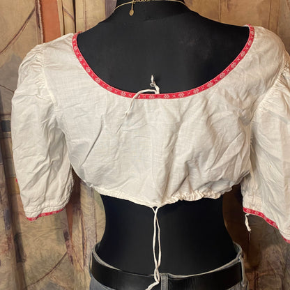 Unique dirndl linen cropped blouse