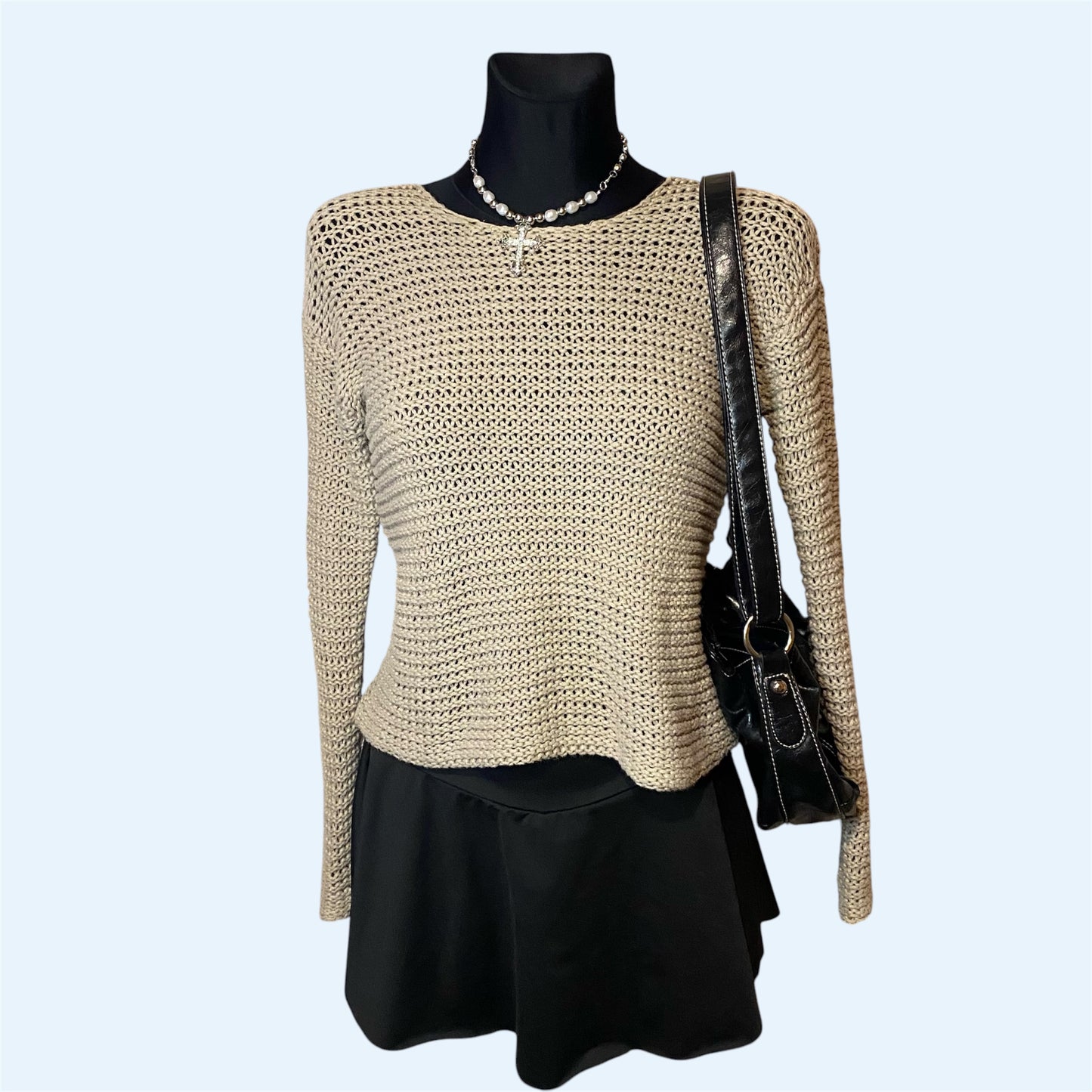 Vintage beige knit sweatshirt