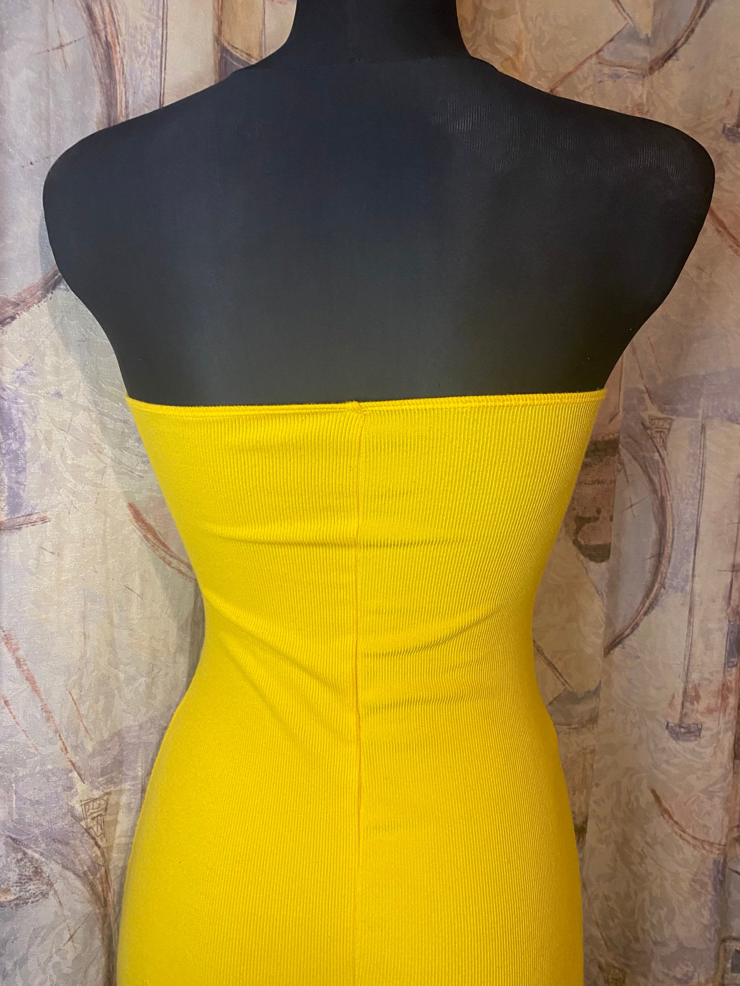 Dark yellow bodycon dress