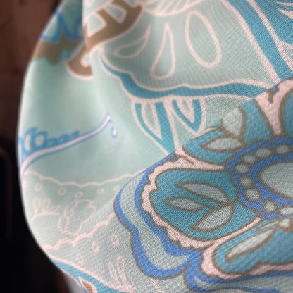 Vintage blue flowery midi jellyfish dress