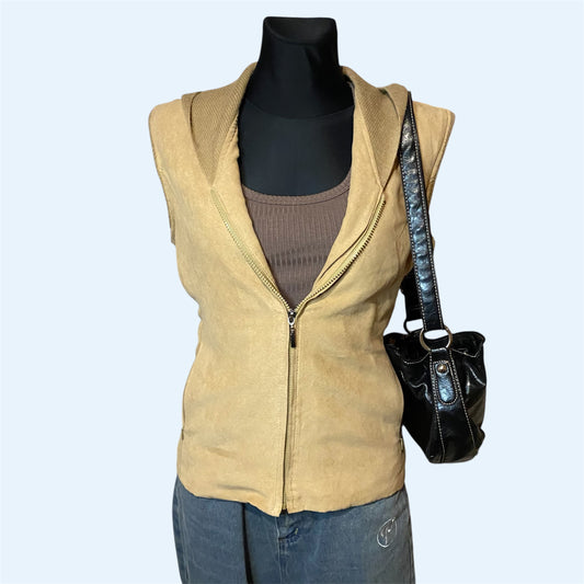 Vintage western vest with a hood