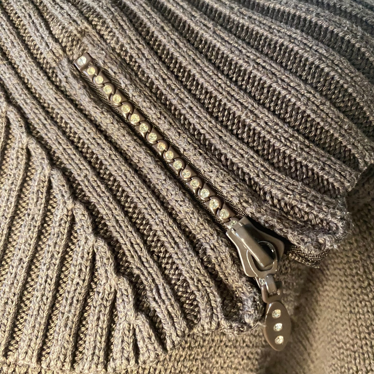 Vintage brown sweater with rhinestone detailing