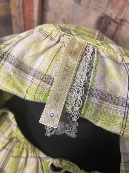 Green plaid blouse
