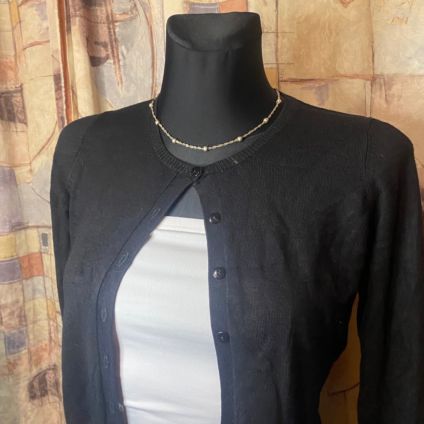 Black button-up cardigan