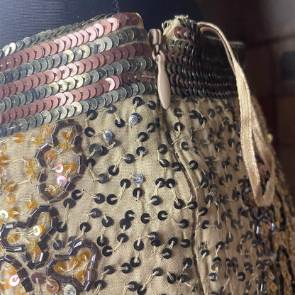 Italian brown sequin mini skirt