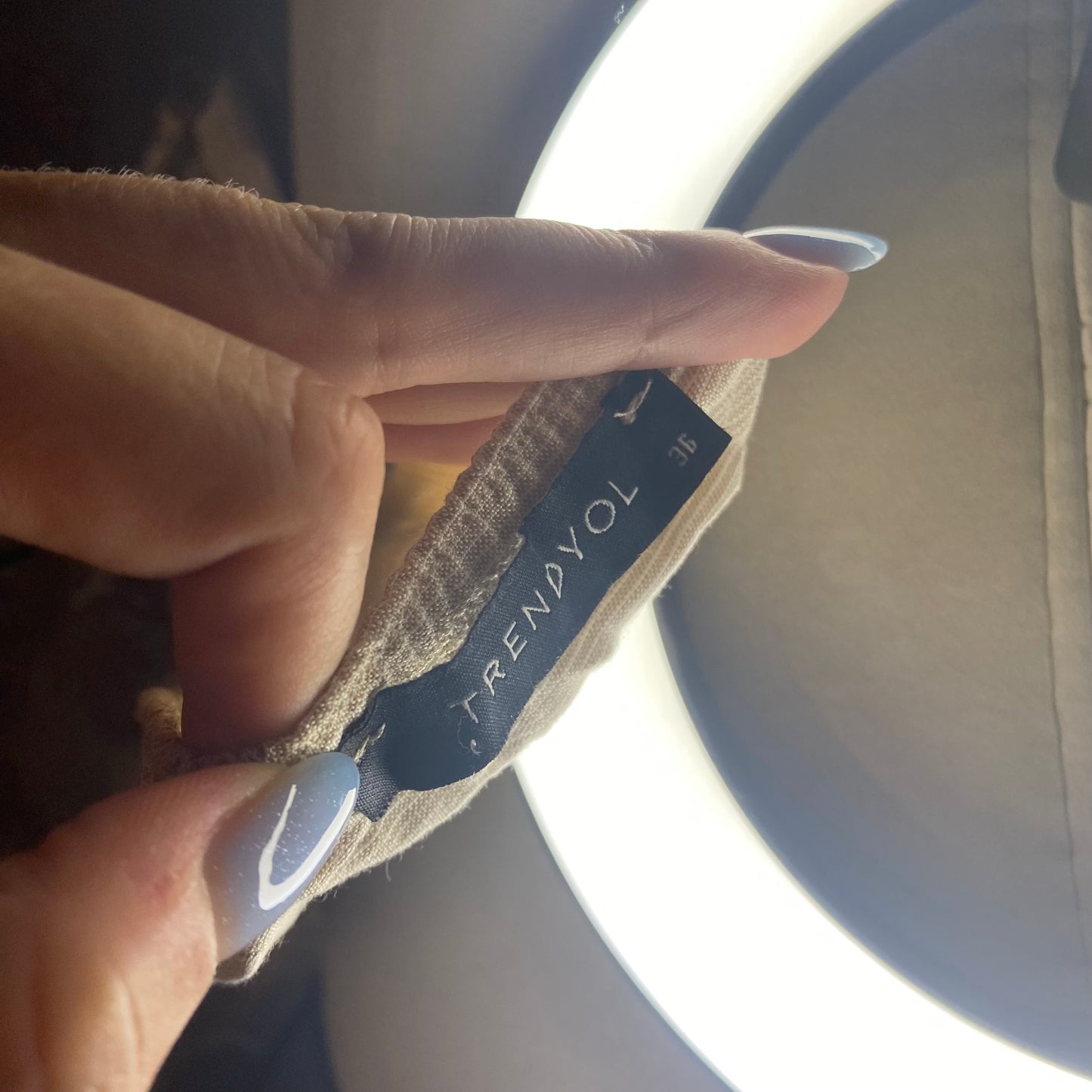 Beige babydoll crop top