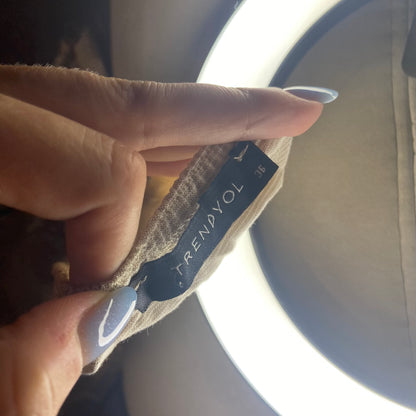 Beige babydoll crop top