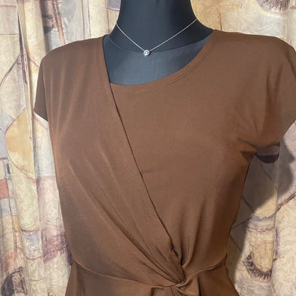 Brown drape blouse