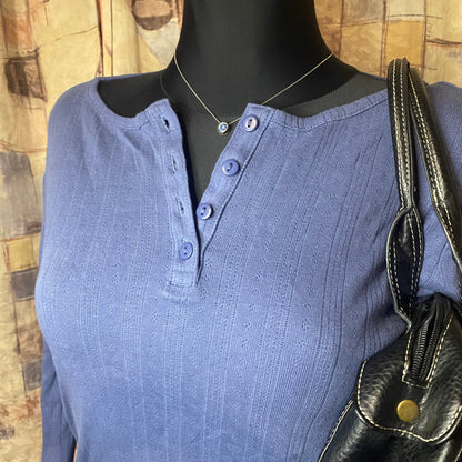 Blue button sweatshirt