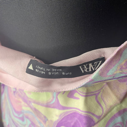 Zara open back colourful mini dress