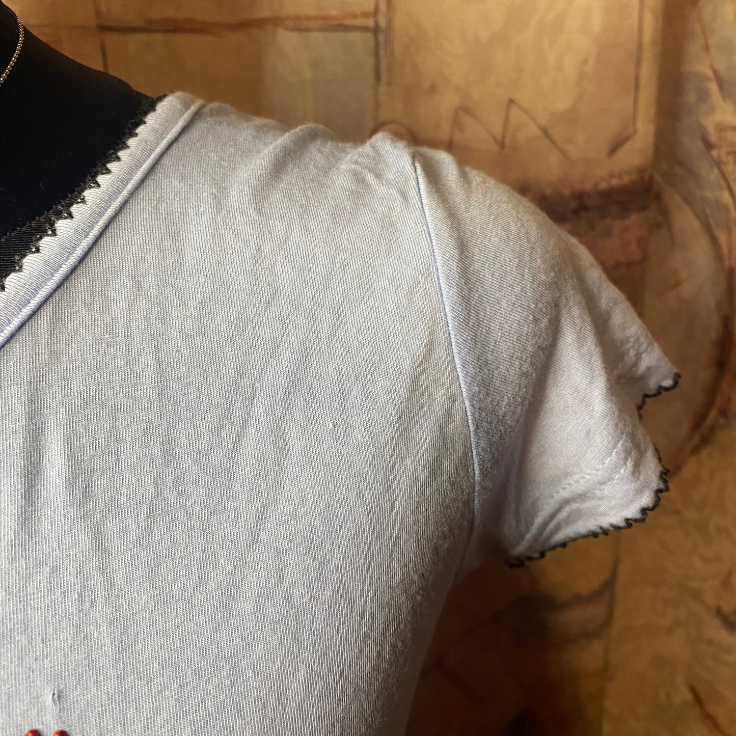 One shoulder baby blue y2k top