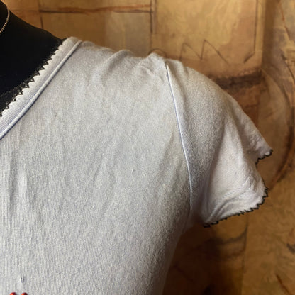 One shoulder baby blue y2k top