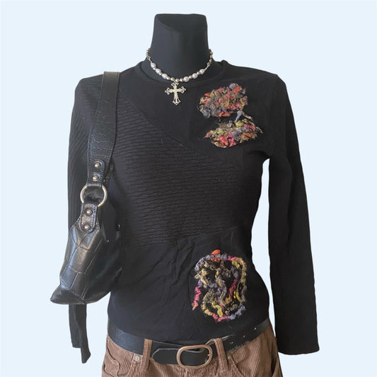 Black vintage sweatshirt with colorful details