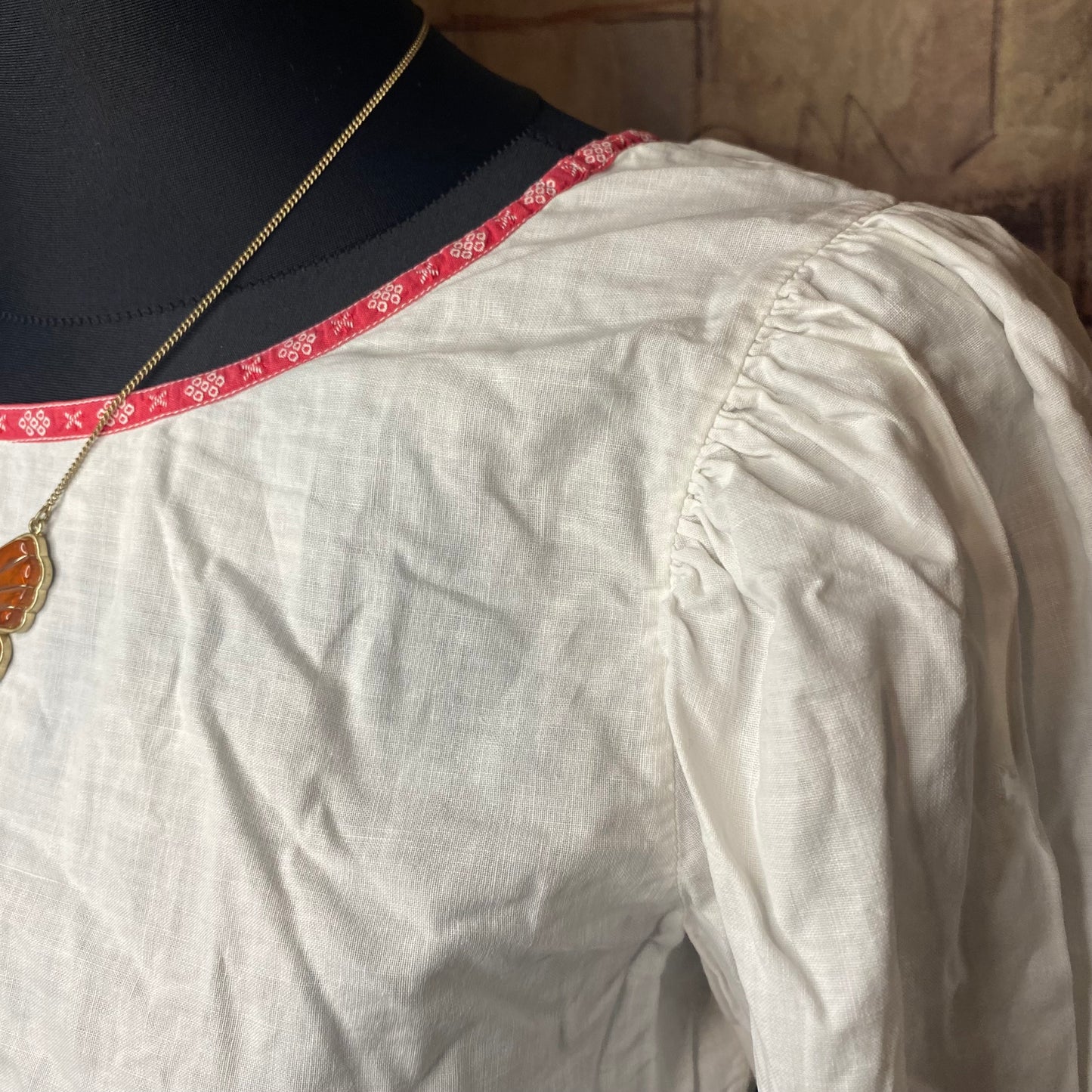 Unique dirndl linen cropped blouse