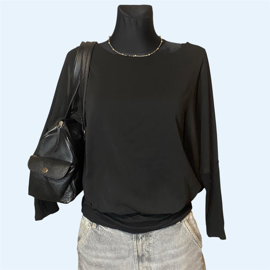 Vintage french designer black blouse