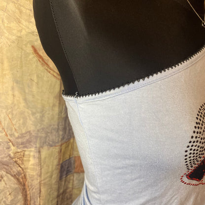 One shoulder baby blue y2k top