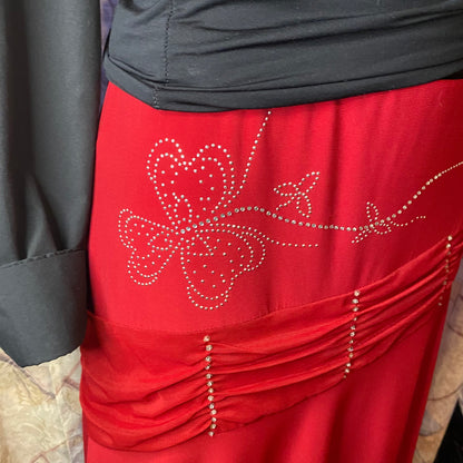 Vintage red midi skirt