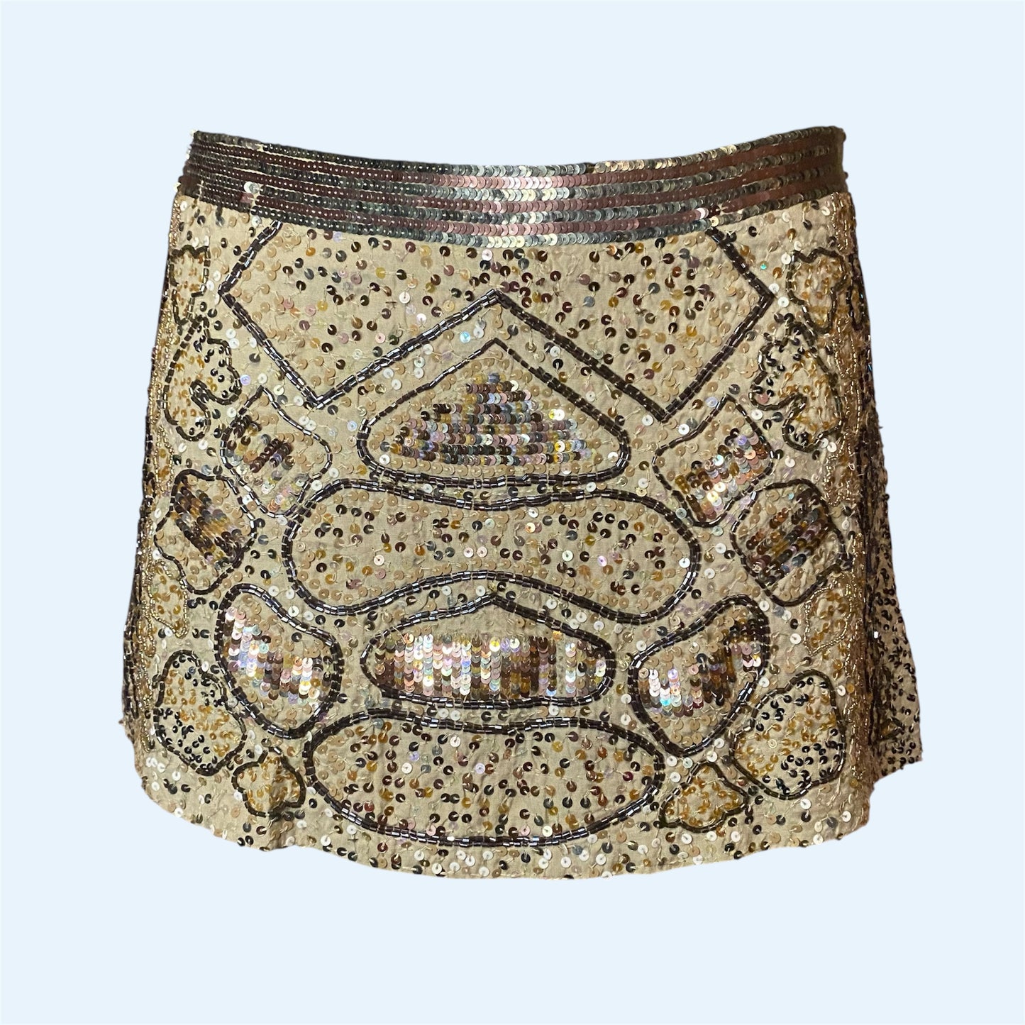 Italian brown sequin mini skirt
