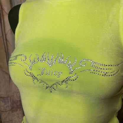 Juicy Couture neon bedazzled tank top