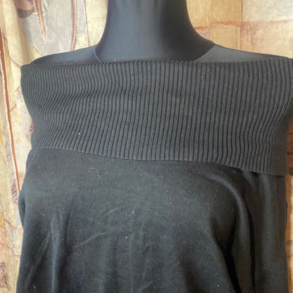 Black off-shoulder sweater