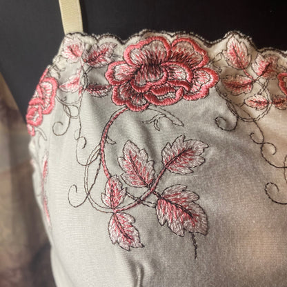 White and pink floral top