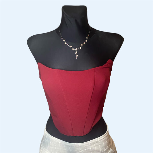 Burgundy corset top