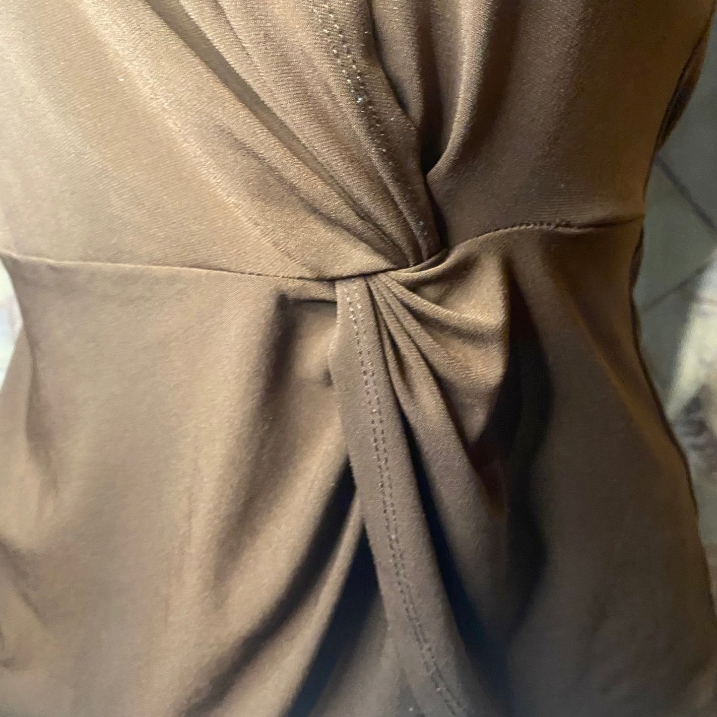 Brown drape blouse