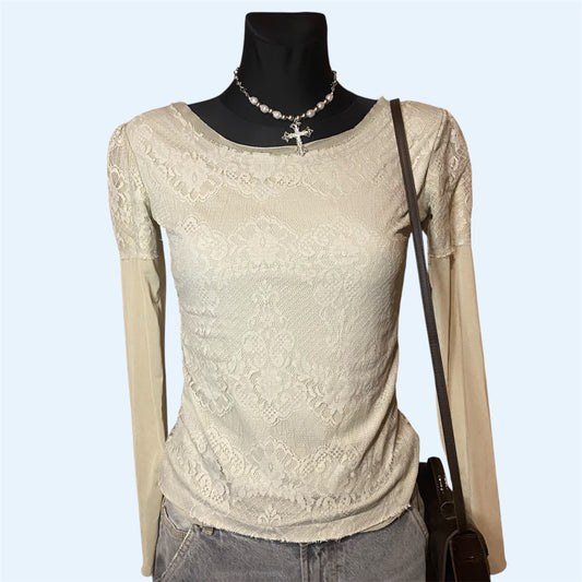 Vintage beige lace top