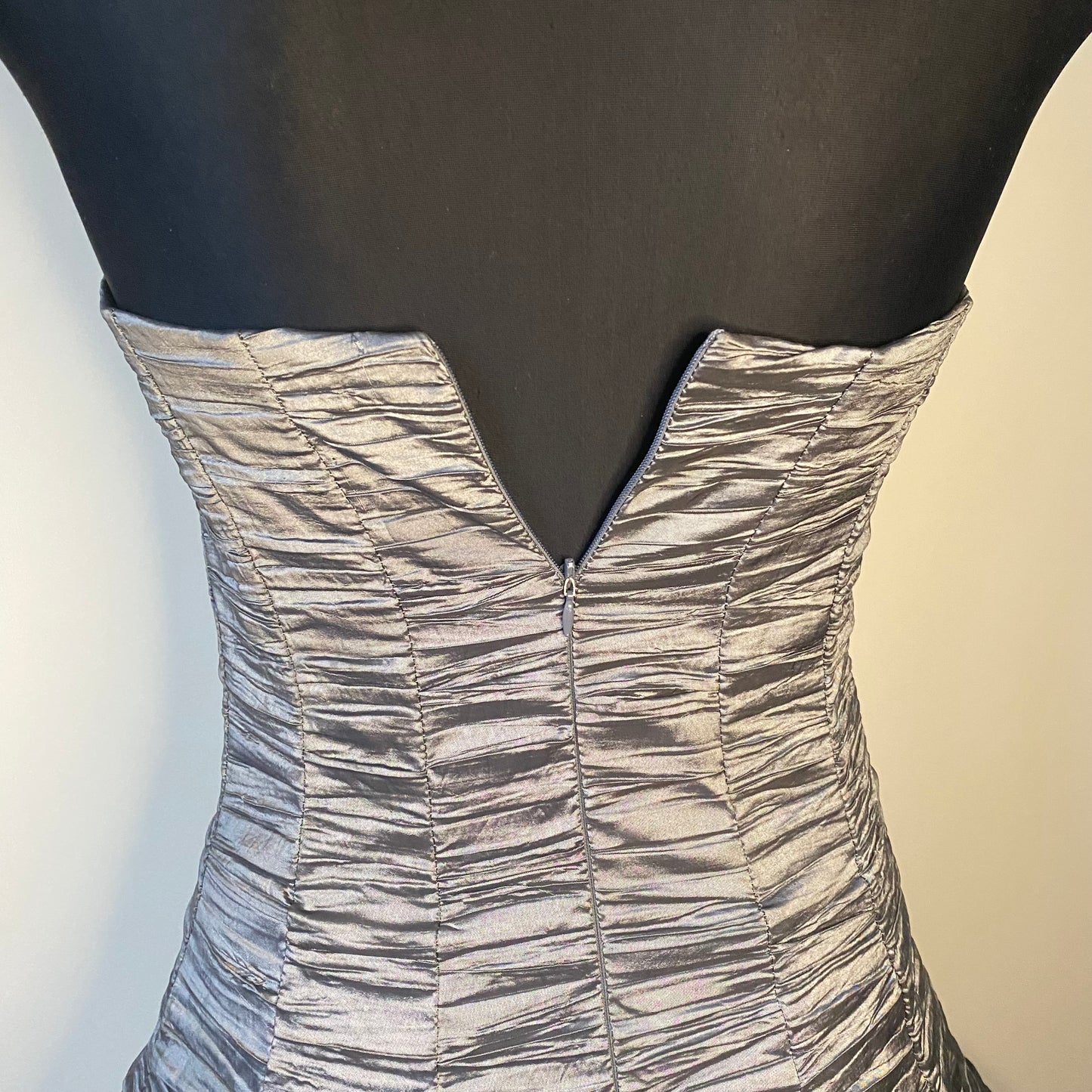 Vintage grey strapless dress