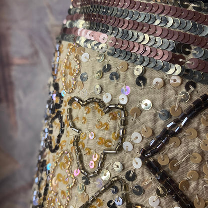 Italian brown sequin mini skirt