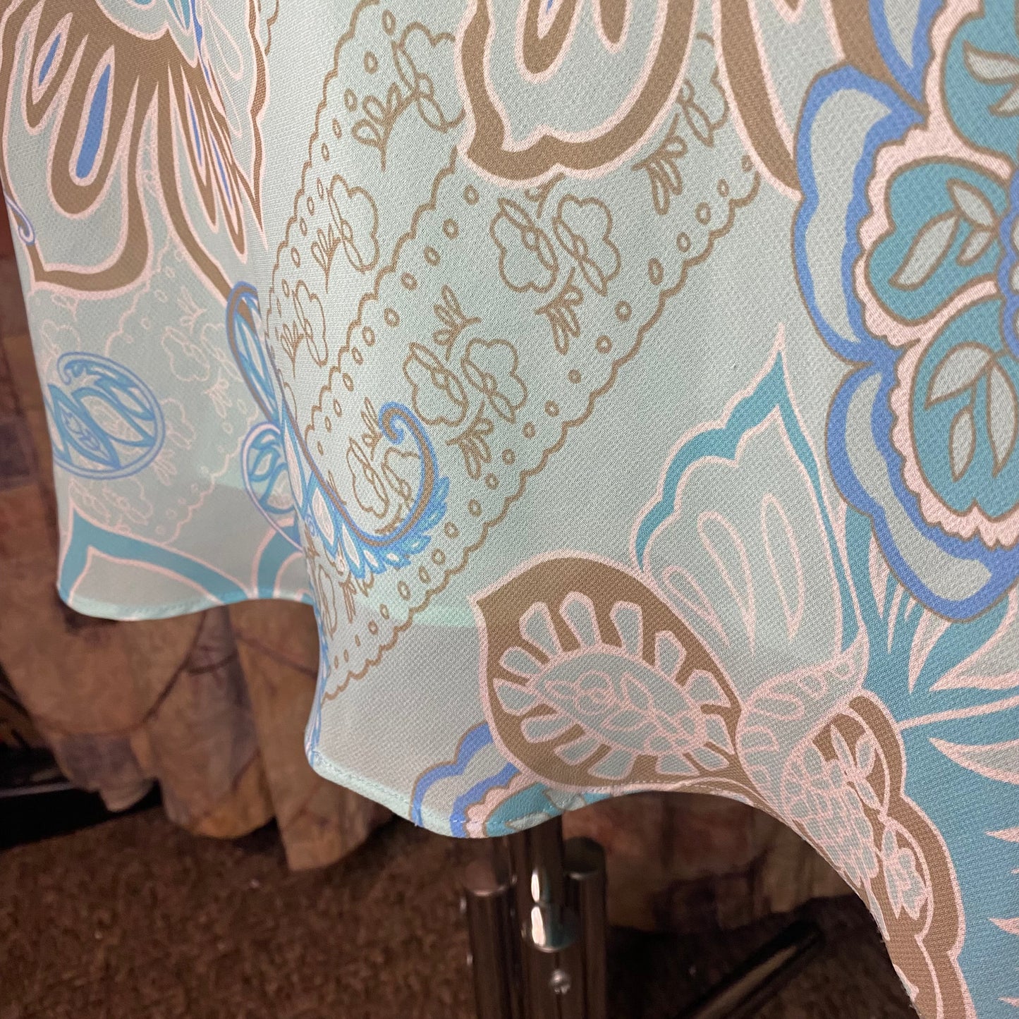 Vintage blue flowery midi jellyfish dress