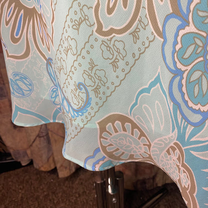 Vintage blue flowery midi jellyfish dress